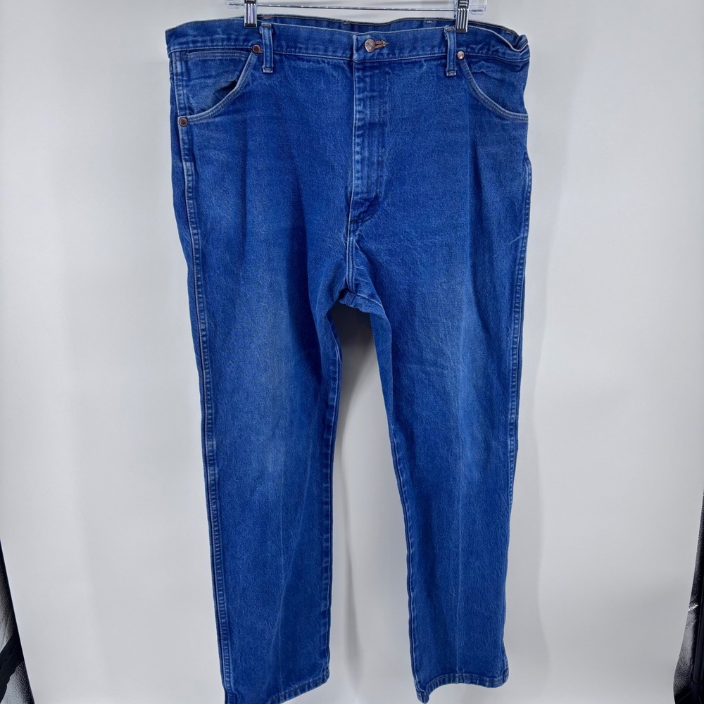 Wrangler Men's Jeans Blue Denim Regular‎ Fit Classic Cowboy Workwear Pants 42x32